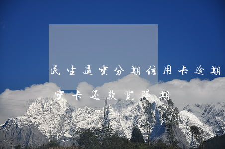 民生通宝分期信用卡逾期协商还款-民生通宝卡还款宽限期