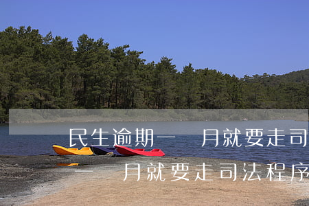 民生逾期一個月就要走司法程序-民生逾期一個月就要走司法程序嗎