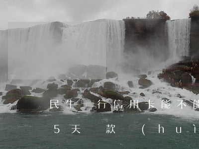 民生銀行信用卡能不能逾期(民生銀行卡逾期5天還款會(huì)不會(huì)上征信)