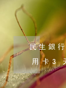 民生銀行信用卡逾期三天要緊不(民生銀行信用卡3天延期)