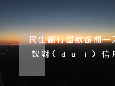 民生銀行還款逾期一天(民生銀行逾期一天還款對(duì)信用有影響嗎)