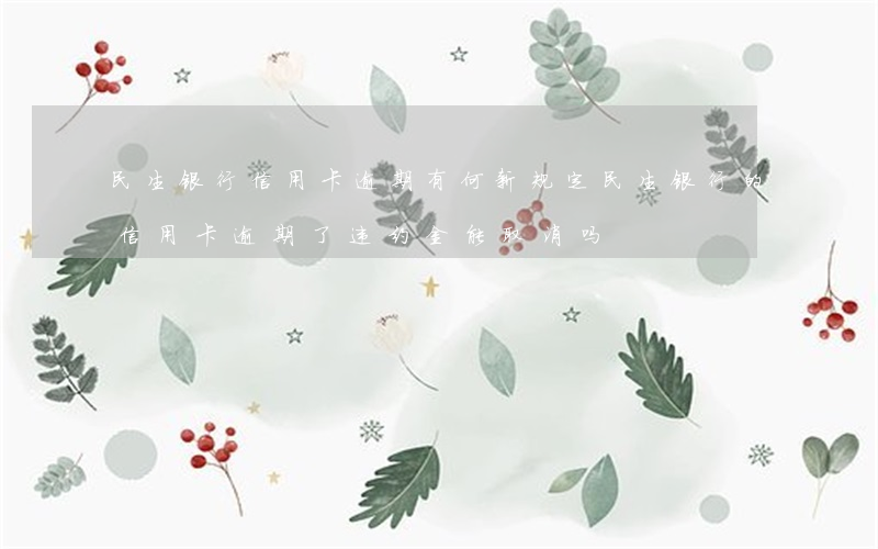 民生银行信用卡逾期有何新规定(民生银行的信用卡逾期了违约金能取消吗)