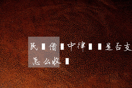 民間借貸中律師費是否支持(民間借貸請律師怎么收費)