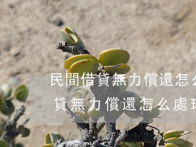 民間借貸無力償還怎么辦因病不行-民間借貸無力償還怎么處理