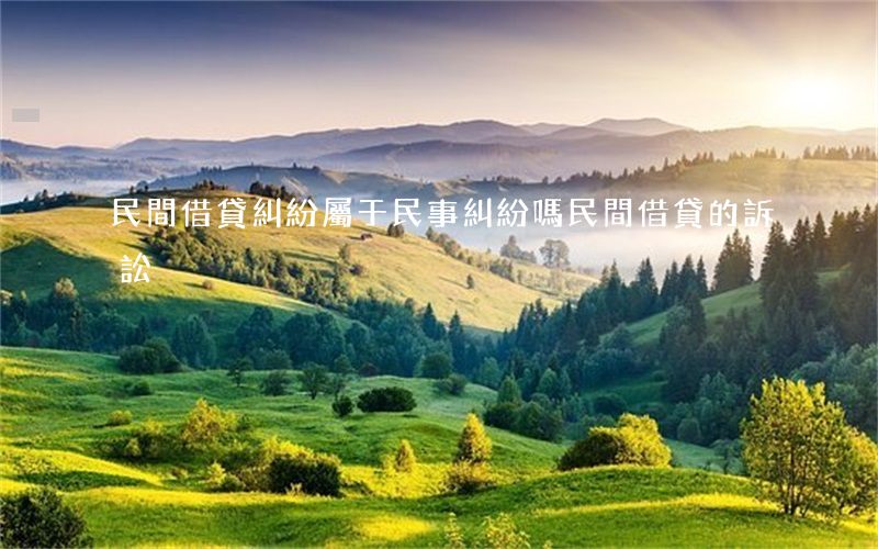 民間借貸糾紛屬于民事糾紛嗎(民間借貸的訴訟)