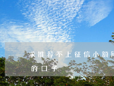 求推荐不上征信小额网贷(小额网贷不上征信的口子)