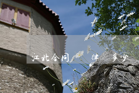 江北合同糾紛律師多少錢