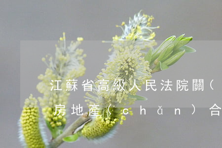 江蘇省高級人民法院關(guān)于審理房地產(chǎn)合同糾紛案件若干問題的解答（超實用）