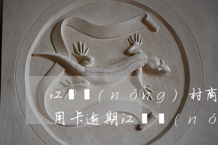 江蘇農(nóng)村商業(yè)銀行信用卡逾期 江蘇農(nóng)村商業(yè)銀行信用卡逾期狀態(tài)異常