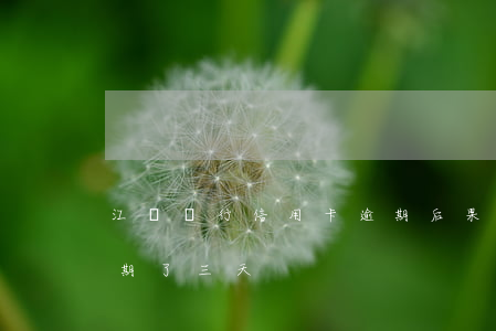 江蘇銀行信用卡逾期后果(江蘇銀行信用卡逾期了三天)