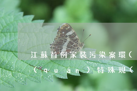 江蘇首例家裝污染案 環(huán)境侵權(quán)特殊規(guī)則的司法適用