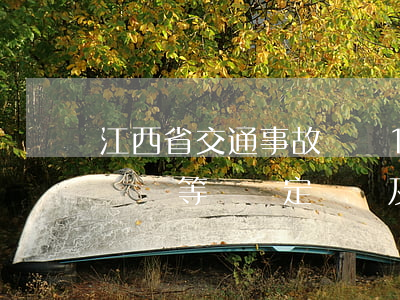 江西省交通事故傷殘10級賠償標準(江西省傷殘等級評定標準及賠償標準)