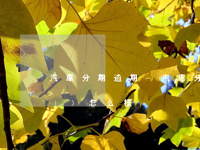 汽車分期逾期-汽車分期逾期一天會(huì)怎么樣