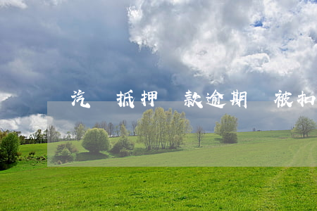 汽車抵押貸款逾期車被扣(車輛抵押貸款逾期)