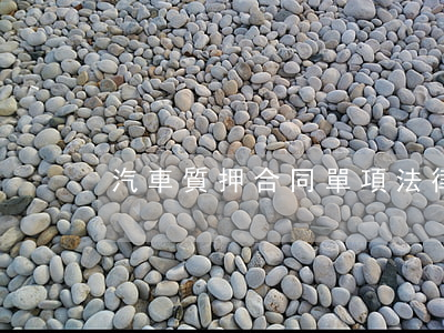 汽車質押合同單項法律服務