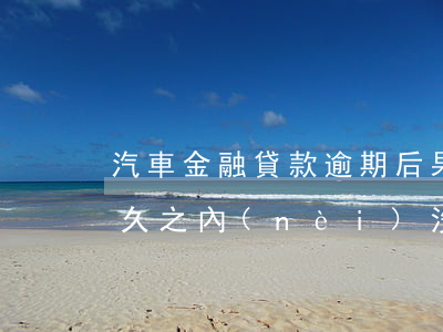 汽車金融貸款逾期后果(汽車金融車貸逾期多久之內(nèi)沒事)