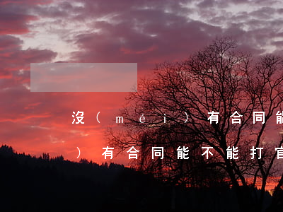 沒(méi)有合同能打官司嗎(沒(méi)有合同能不能打官司)