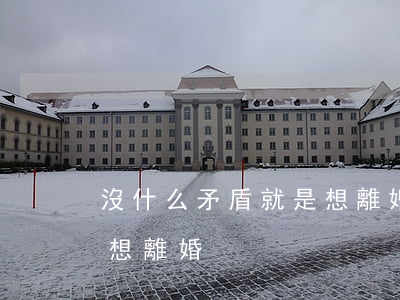沒什么矛盾就是想離婚(沒有特別的矛盾但是想離婚)