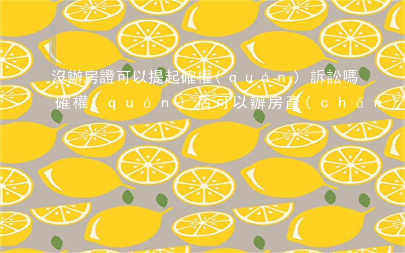 沒辦房證可以提起確權(quán)訴訟嗎(確權(quán)后可以辦房產(chǎn)證)