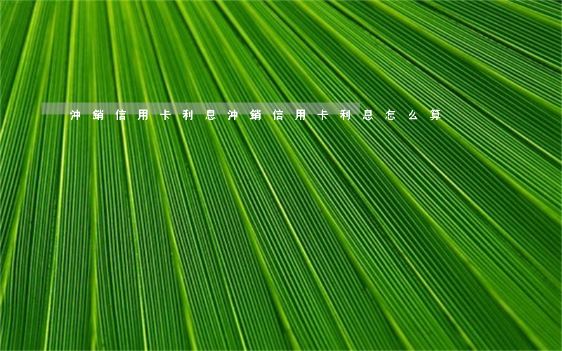 沖銷信用卡利息(沖銷信用卡利息怎么算)