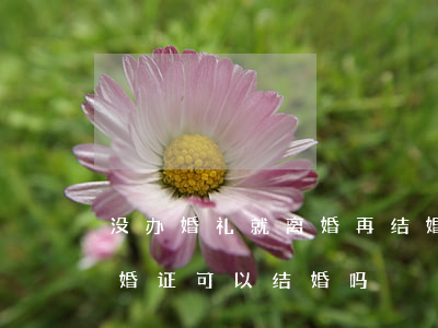 没办婚礼就离婚再结婚算二婚吗(二婚不拿离婚证可以结婚吗)