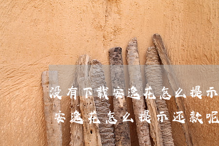 没有下载安逸花怎么提示还款呢-没有下载安逸花怎么提示还款呢?