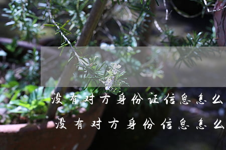没有对方身份证信息怎么起诉(我要起诉对方没有对方身份信息怎么办)