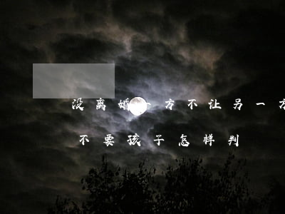 没离婚一方不让另一方带娃怎么办(离婚一方不要孩子怎样判)