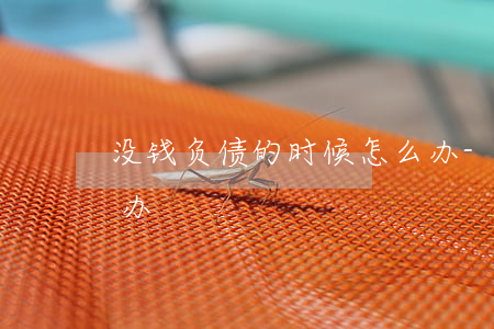没钱负债的时候怎么办-没钱负债累累怎么办