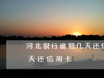 河北银行逾期几天还信用卡(河北银行逾期几天还信用卡)
