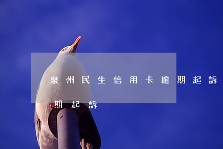 泉州民生信用卡逾期起訴(泉州民生信用卡逾期起訴)