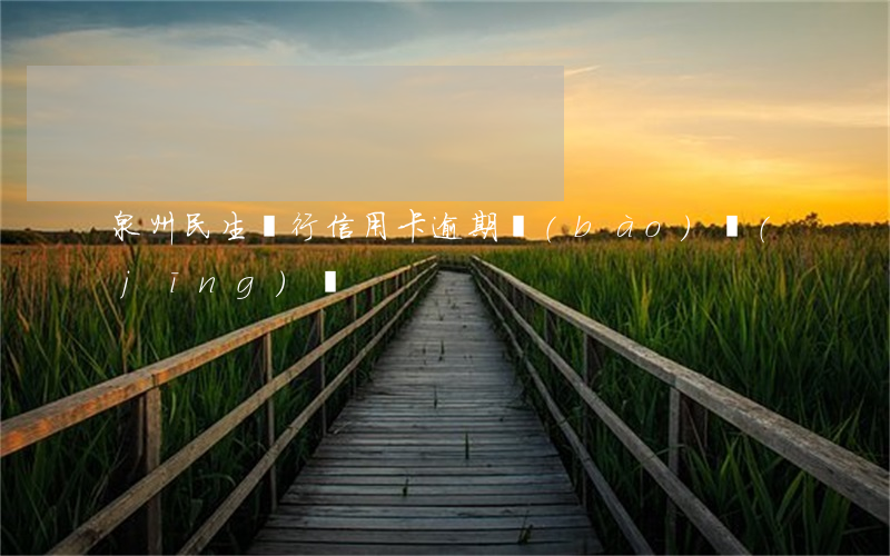 泉州民生銀行信用卡逾期報(bào)經(jīng)偵