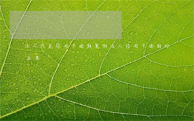 法人代表信用卡逾期案例(法人信用卡逾期的后果)