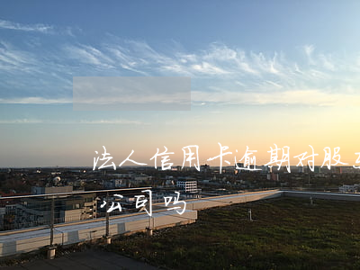 法人信用卡逾期对股东(法人欠信用卡会追究公司吗?)