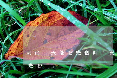 法官一天能寫幾個判決書(法院判決書一般給幾份)