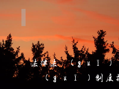 法律法規(guī)體系控制程序(法律法規(guī)制度,操作規(guī)范與職責(zé))