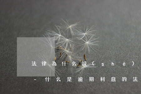 法律為什么設(shè)定逾期利息怎么算-什么是逾期利息的法律規(guī)定