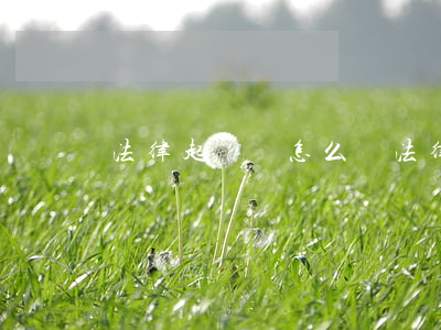 法律起訴書怎么寫(法律起訴書怎么寫)