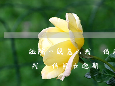 法院一般怎么判決信用卡逾期(法院一般怎么判決信用卡逾期)