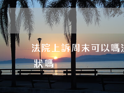 法院上訴周末可以嗎(法院周末可以提交上訴狀嗎)