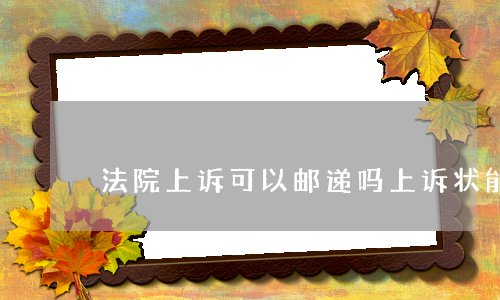 法院上诉可以邮递吗(上诉状能否邮寄给法院)