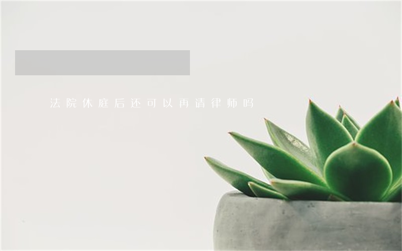 法院休庭后还可以再请律师吗