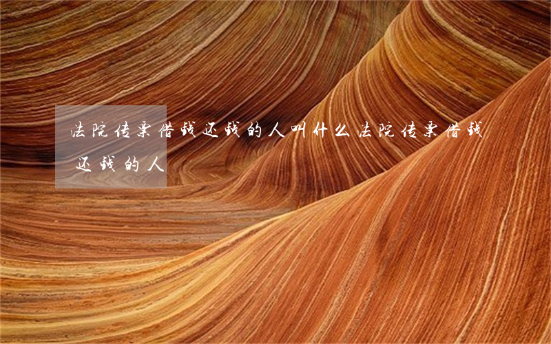 法院传票借钱还钱的人叫什么（法院传票借钱还钱的人）
