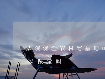 法院保全农村宅基地可以卖吗(农村宅基地可以保全吗?)