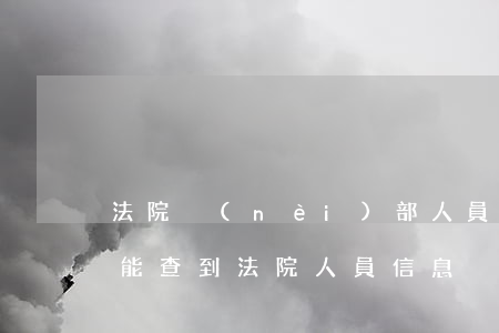 法院內(nèi)部人員可以查案件嗎(能不能查到法院人員信息)