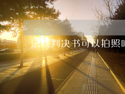 法院判决书可以拍照吗(判决书照片)