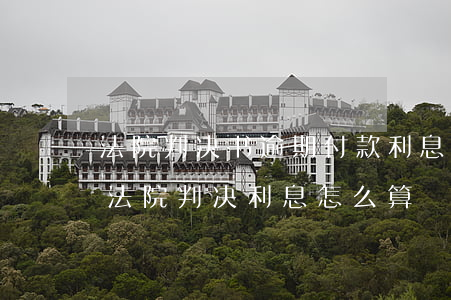 法院判决书逾期付款利息如何计算(逾期支付法院判决利息怎么算)