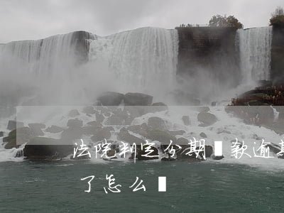 法院判定分期還款逾期怎么辦(分期付款逾期了怎么還)