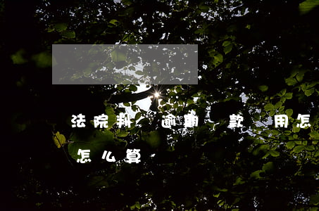 法院判決逾期罰款費用怎么算(法院罰金逾期怎么算)