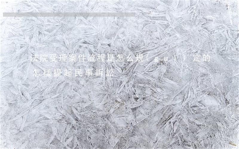 法院受理案件流程是怎么規(guī)定的（怎樣提起民事訴訟）